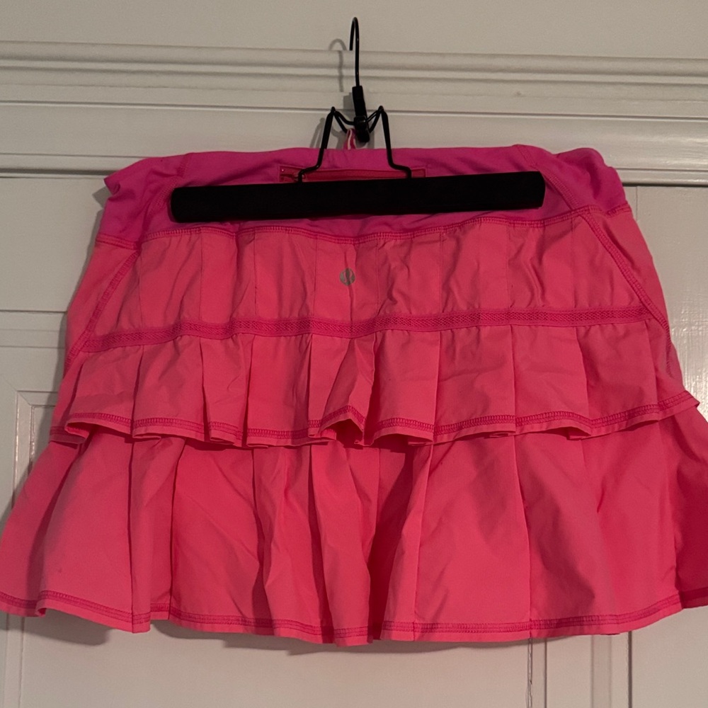 Lululemon Athletica Bright Pink Ruffled Mini Skirt